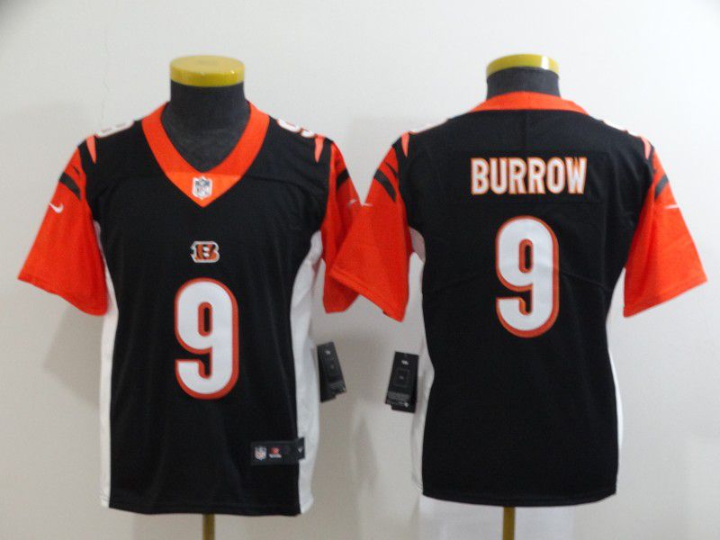 Youth Cincinnati Bengals #9 Burrow Black Nike Vapor Untouchable Stitched Limited NFL Jerseys->women nfl jersey->Women Jersey